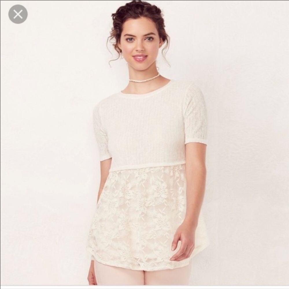 Lauren Conrad Lace Babydoll Top